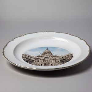 Platinum Printed Custom Plates Dishes Personalized Historic Buildings